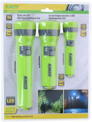 Kinzo Zaklampenset 3 delig Kinzo Zaklampenset 3 delig