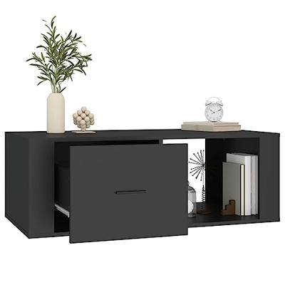 Salontafel 100x50,5x35 cm bewerkt hout zwart Salontafel 100x50,5x35 cm bewerkt hout zwart