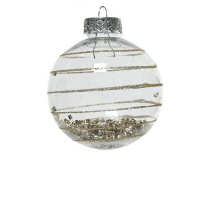 Kerstbal plc d8cm glitter beige a3 Decoris - Decoris