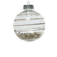 Kerstbal plc d8cm glitter beige a3 Decoris - Decoris - thumbnail