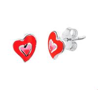 TFT Oorknoppen Hartje Zilver Gerhodineerd Glanzend 6 mm x 7 mm - thumbnail