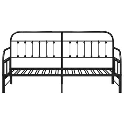 Bedframe voor een daybed met hoofdeinde Zwart 75 x 190 cm Staal