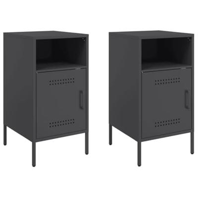 Nachtkastjes 2 st 36x39x68 cm staal zwart