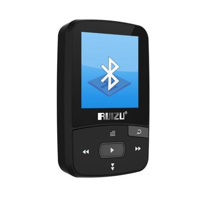 New Arrival Original RUIZU X50 Sport Bluetooth MP3 Player 8gb Clip Mini with Screen Support FM Recording E-Book Clock Pedometer Black 8GB