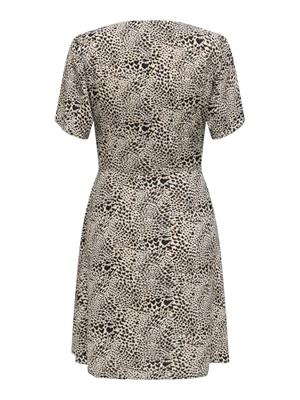 Only Onlevida S/s Short Dress Wvn Noos Zomerjurkjes Pumice Stone Alma Heart Leo