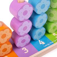 Bigjigs houten stapelspel bloemen, 16dlg. - thumbnail