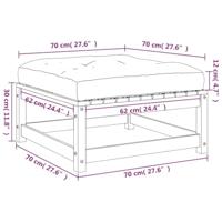 Tuinvoetenbank met kussen massief douglashout - thumbnail