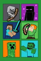Minecreaft fleece deken - 100 x 150 cm (groen) - thumbnail