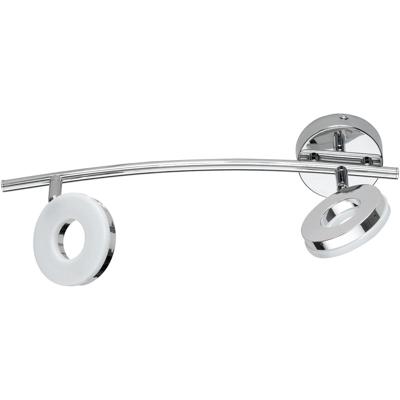 LED Plafondspot Glans Chroom - 8W - Warm Wit 3000K - 2-lichts - Rechthoek