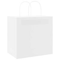 VidaXL Papieren zakken 250 st met hengsels 26x17x25 cm wit - thumbnail
