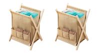 Opbergmand - Wasmand - Lectuurbak beige inhoud 30 liter , set van 2 - thumbnail
