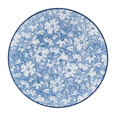Ontbijtbord blue print - botanic - ⌀21 cm