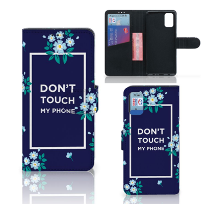 Samsung Galaxy A41 Portemonnee Hoesje Flowers Blue DTMP | Portemonnee hoesje Samsung Galaxy A41 Portemonnee Hoesje Flowers Blue DTMP | Portemonnee hoesje