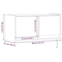 Tv-wandmeubel met LED-verlichting 80x31x35 cm zwart - thumbnail