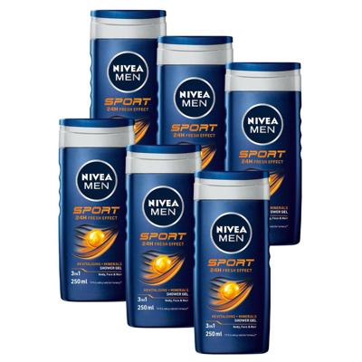 Nivea Nivea Douchegel Men - Sport 250 ml. 6 x Voordeelpak