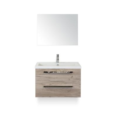 Seville Badmeubelset 80 cm - Craft Oak - Keramische Wastafel Wit Djazz - met Spiegel