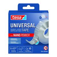 Tesa dubbelzijdige tape Nano Power, ft 3 m x 30 mm, transparant - thumbnail