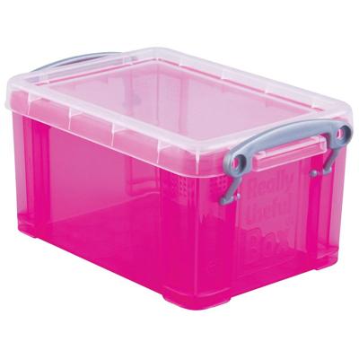 Really Useful Box 0,7 liter, transparant helroze Really Useful Box 0,7 liter, transparant helroze