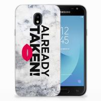 Samsung Galaxy J3 2017 | Siliconen hoesje | met naam Already Taken White - thumbnail