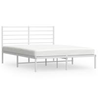 Bedframe met hoofdbord metaal wit 120x190 cm - thumbnail