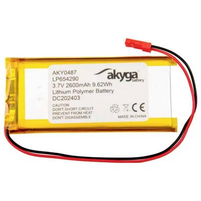 3,7 V 2600 mAh batterij batterij LP654290 lithium-polymeer AKYGA AKY0487 Li-Po batterij PCM JST 2-polige aansluiting 2,54 15 cm