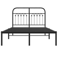 Bedframe met hoofdbord metaal zwart 120x200 cm - thumbnail