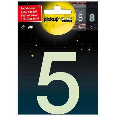 Glow in the dark Nummer 5 - 75 mm zelfklevend.