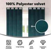 VidaXL Verduisterende gordijnen 2 pcs donkergroen 140 x 225 cm fluweel - thumbnail