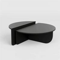 Giga Meubel - Salontafel Melamine Zwart Rond - Ø90x35cm - Podium - thumbnail