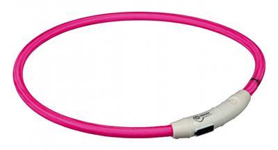 Trixie lichtgevende halsband hond flash usb tpu / nylon roze
