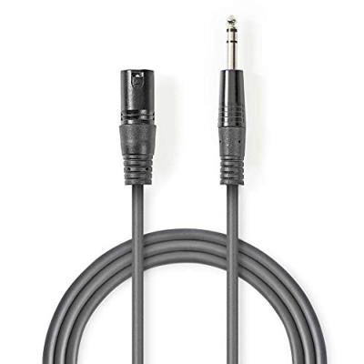 Nedis Gebalanceerde Audiokabel | XLR 3-Pins Male naar 6,35 mm Male | 5 m | 1 stuks - COTH15100GY50 COTH15100GY50 Nedis Gebalanceerde Audiokabel | XLR 3-Pins Male naar 6,35 mm Male | 5 m | 1 stuks - COTH15100GY50 COTH15100GY50