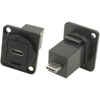 Cliff CP30211MB XLR-adapter USB-C bus naar USB-C stekker Adapter, inbouw 1 stuk(s) - thumbnail