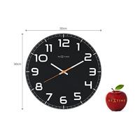 NeXtime NE-8817ZW Wandklok Dia. 30 X 3.5 Cm, Glas, Zwart, &apos;Classy Round&apos; - thumbnail
