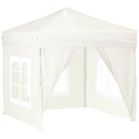 Partytent inklapbaar met zijwanden 2x2 m crmekleurig - thumbnail