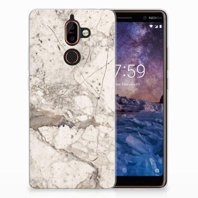 Nokia 7 Plus | TPU | Siliconen hoesje | Marmer Beige Nokia 7 Plus | TPU | Siliconen hoesje | Marmer Beige