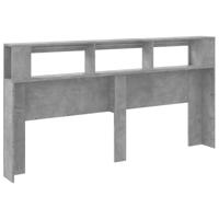 Hoofdeinde met LED 200x18,5x103,5 cm bewerkt hout betongrijs - thumbnail