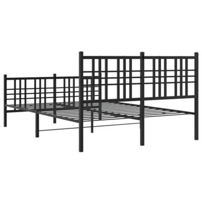 Bedframe met hoofd- en voeteneinde metaal zwart 137x190 cm