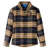 VidaXL Kindershirt geruit 104 geel en zwart - thumbnail