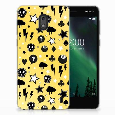 Silicone Back Case Nokia 2 Punk Geel Silicone Back Case Nokia 2 Punk Geel