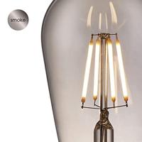 Edison Vintage LED lamp E27 LED filament lichtbron, Deco Drop ST64, 6.4/6.4/14cm, Rook, Retro LED lamp Dimbaar, 6W 160lm 1800K, warm wit licht, geschikt voor E27 fitting - thumbnail