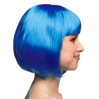 Pruik bobline cabaret blauw - thumbnail