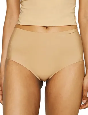 Dames Zero Feel Maxi slip - Naadloze dames taille slip - Hoge onderbroek met katoenen kruisje - XL - Huidskleur | Dames slip - Onderbroek - - XL -