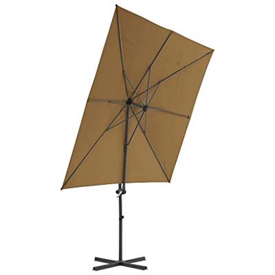 VidaXL Zweefparasol met stalen paal 250x250 cm taupe
