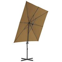VidaXL Zweefparasol met stalen paal 250x250 cm taupe - thumbnail