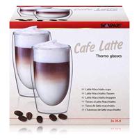 Scanpart dubbelwandige koffieglazen 350 ml 2 stuks Koffie accessoire Transparant - thumbnail