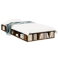 Bedframe bewerkt hout gerookt eikenkleurig 75x190 cm - thumbnail