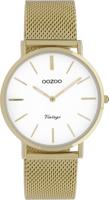 OOZOO Timepieces Horloge Vintage Goud/Wit | C9910 - thumbnail