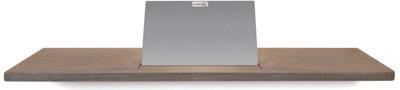 Looox Wooden Bath Shelf 88 cm, massief eiken, old grey, geborsteld rvs