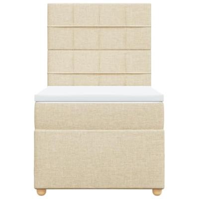 Boxspring met matras stof crèmekleurig 80x200 cm
