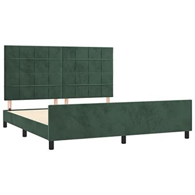 Bedframe met hoofdeinde fluweel donkergroen 180x200 cm
